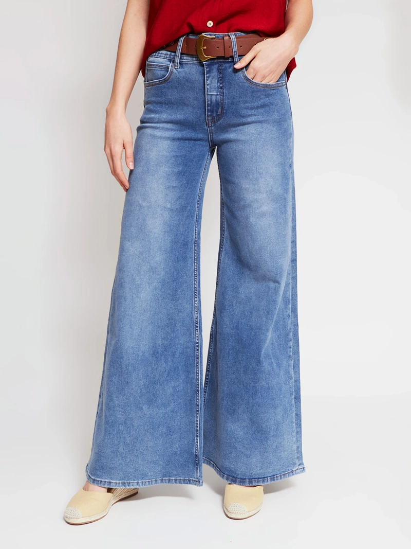 JEANS MUJER TATIENNE ALGODÓN WIDE LEG CINTURÓN - 2
