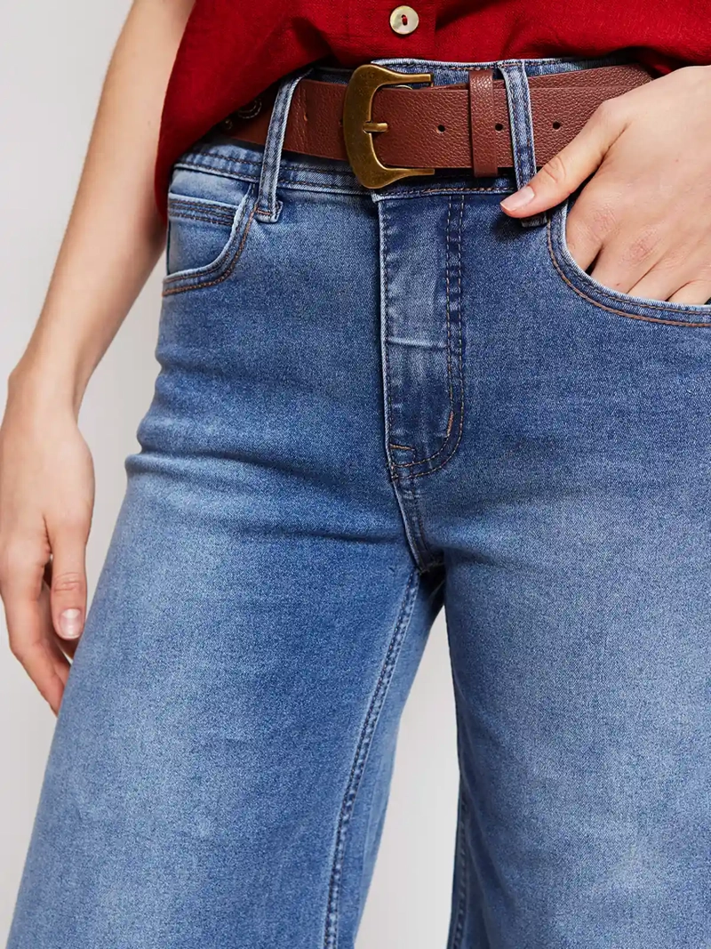 JEANS MUJER TATIENNE ALGODÓN WIDE LEG CINTURÓN - 4