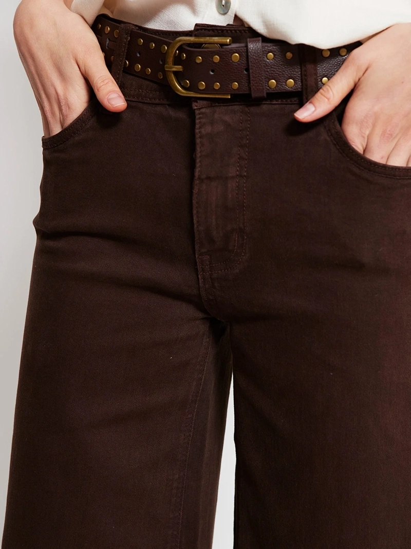 PANTALÓN MUJER TATIENNE ALGODÓN WIDE LEG CINTURÓN - 4