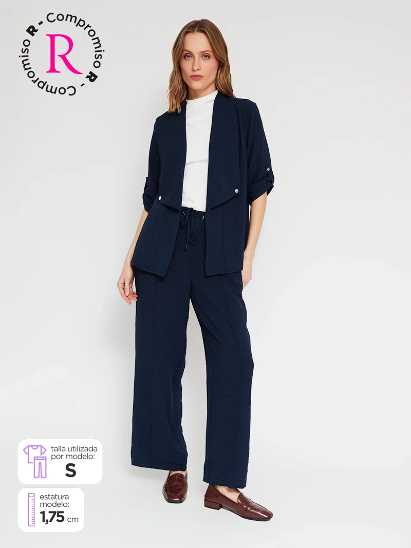 PANTALÓN MUJER CACHAREL FLUIDO Y TEXTURADO