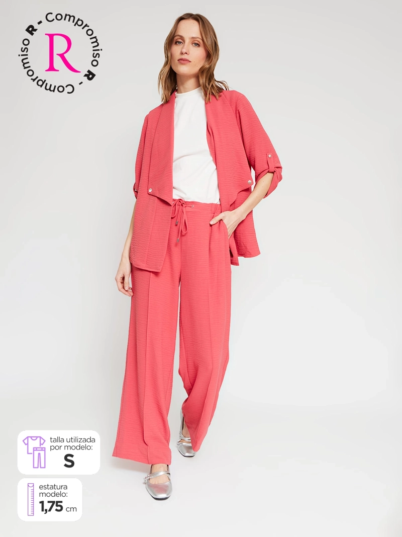 PANTALÓN MUJER CACHAREL FLUIDO Y TEXTURADO