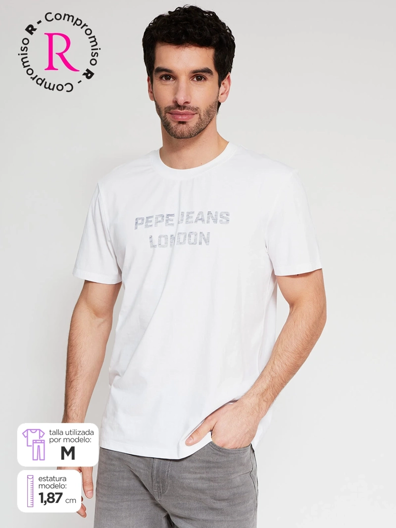 POLERA HOMBRE PEPE JEANS ALGODÓN CUELLO REDONDO MANGA CORTA ESTAMPADA - 1