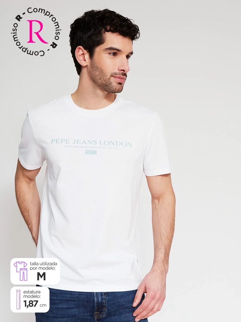 POLERA HOMBRE PEPE JEANS ALGODÓN CUELLO REDONDO MANGA CORTA ESTAMPADA - 1
