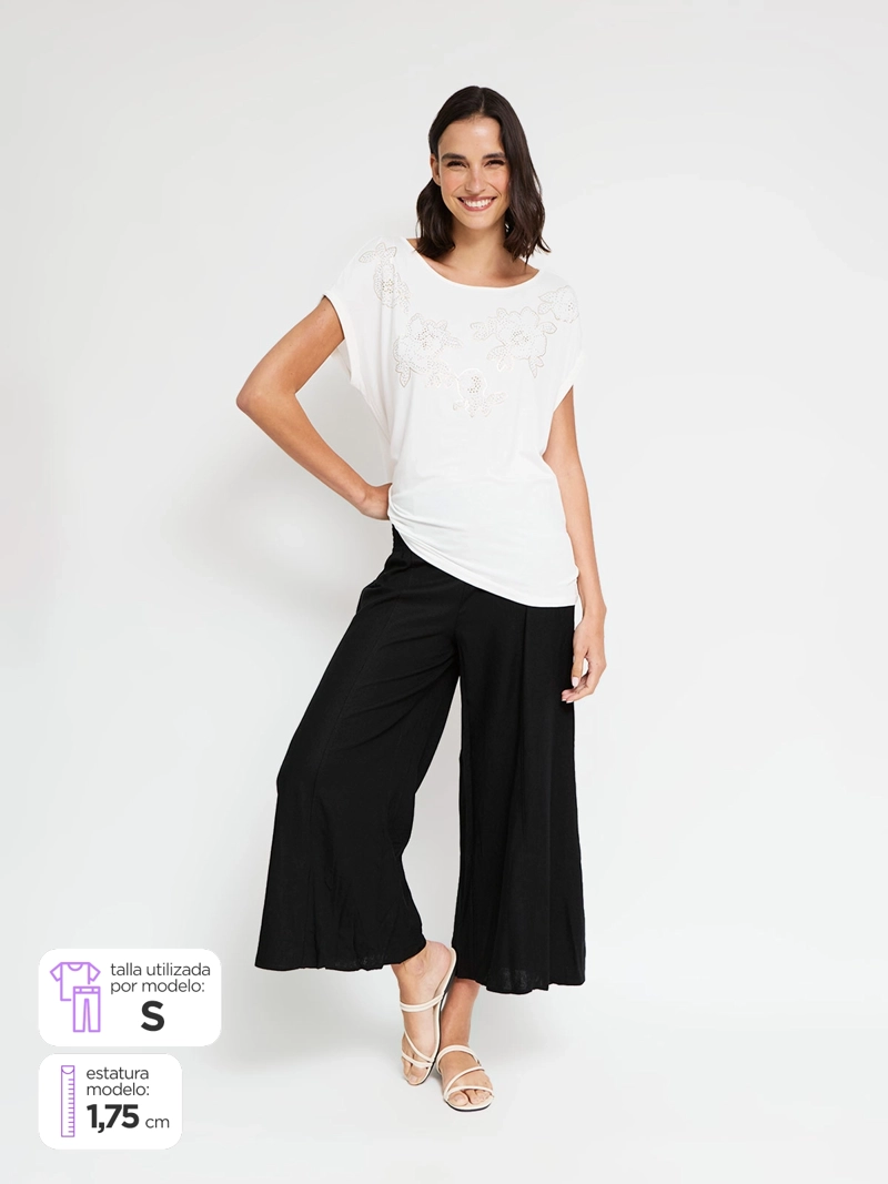 PANTALÓN MUJER AZIZ LINO REGULAR