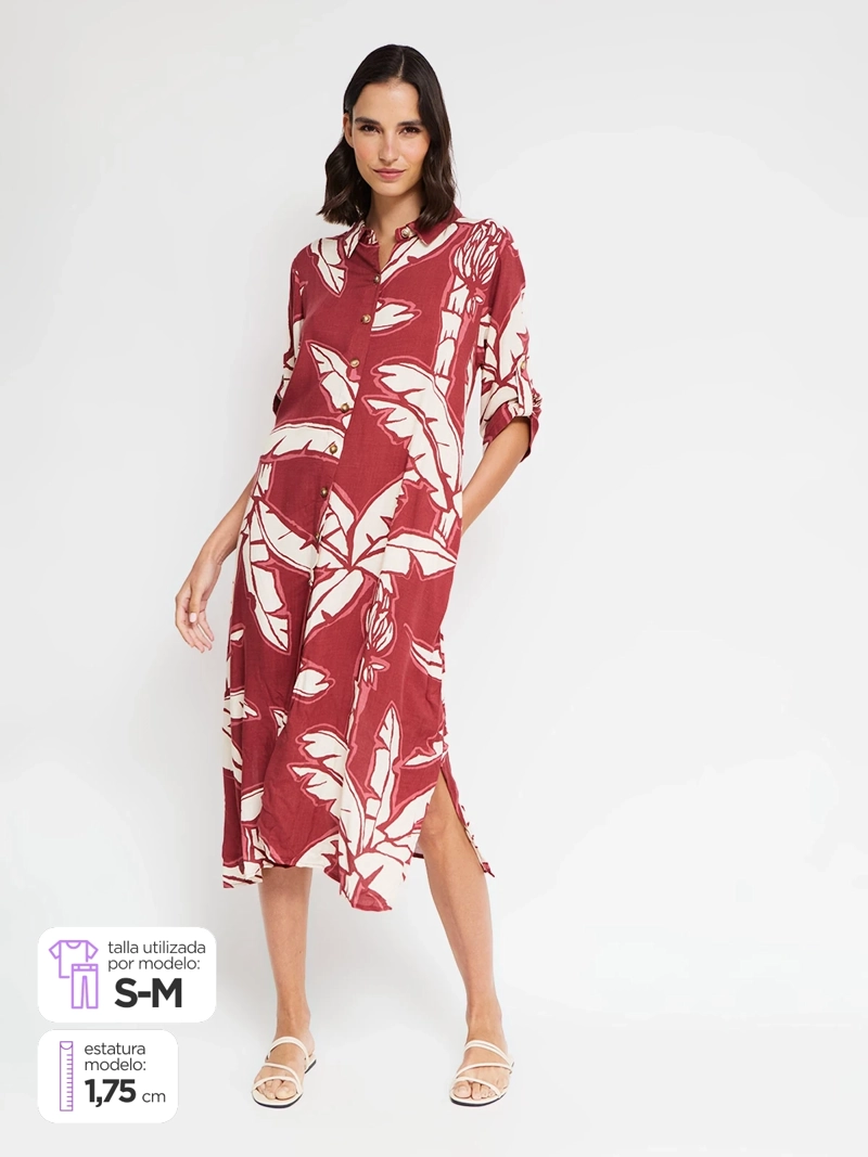 VESTIDO MUJER AZIZ LARGO ESTAMPADO