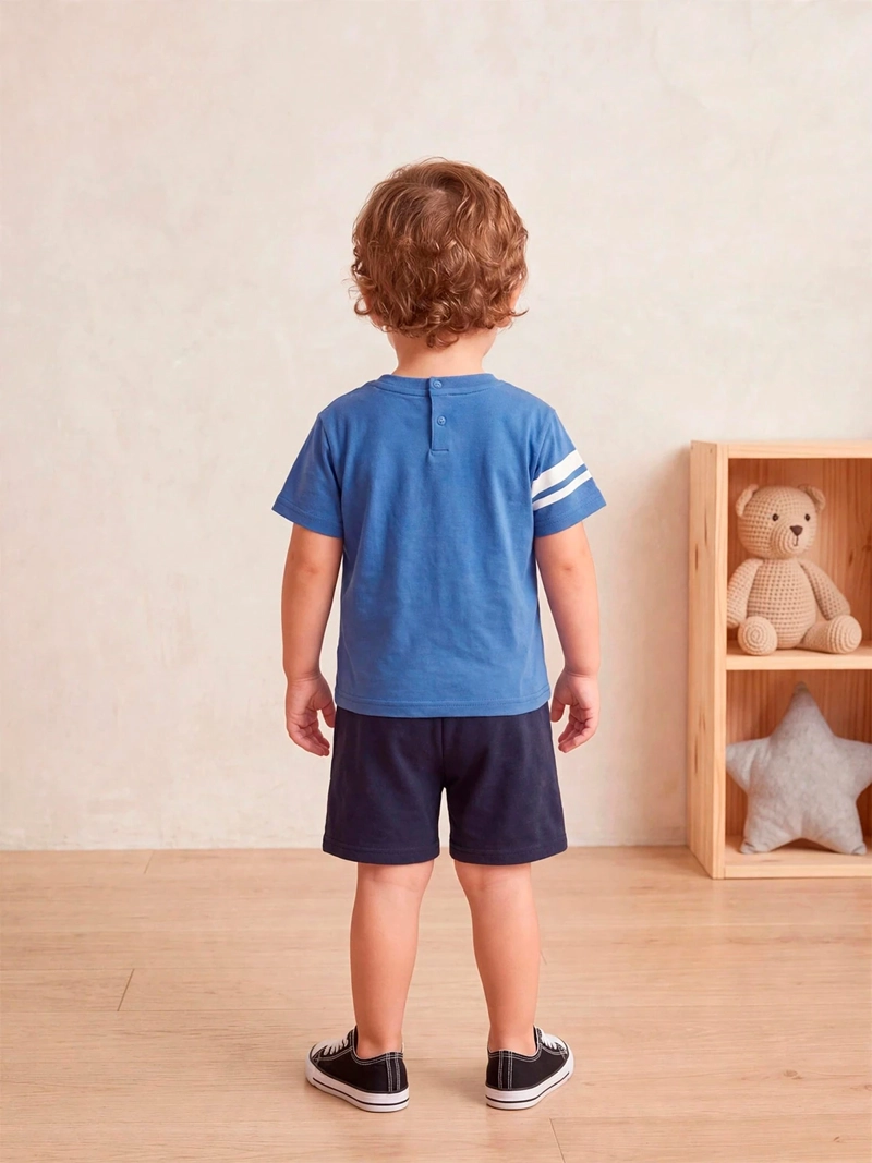 CONJUNTO NIÑO BABY HARVEST POLERA Y SHORT ALGODÓN - 2