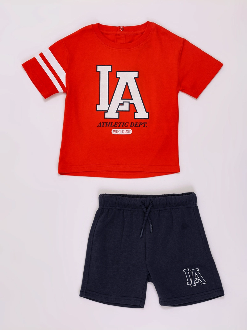 CONJUNTO NIÑO BABY HARVEST POLERA Y SHORT ALGODÓN
