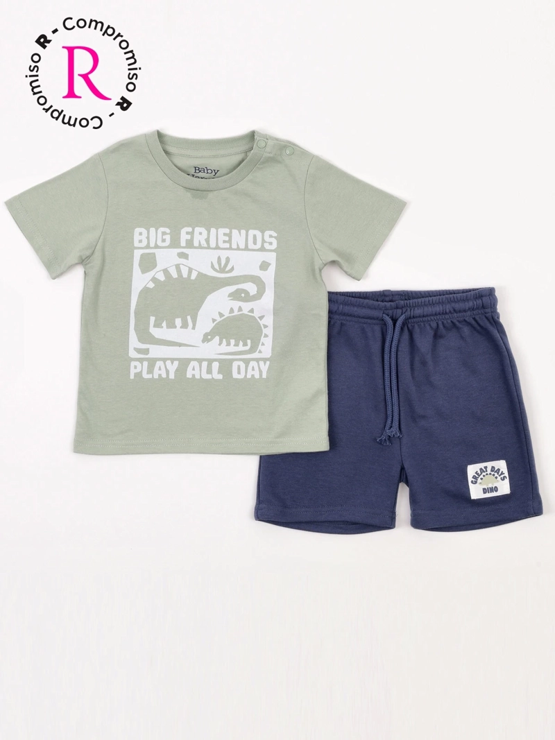 CONJUNTO POLERA + SHORT NIÑO BABY HARVEST ALGODÓN  - 3
