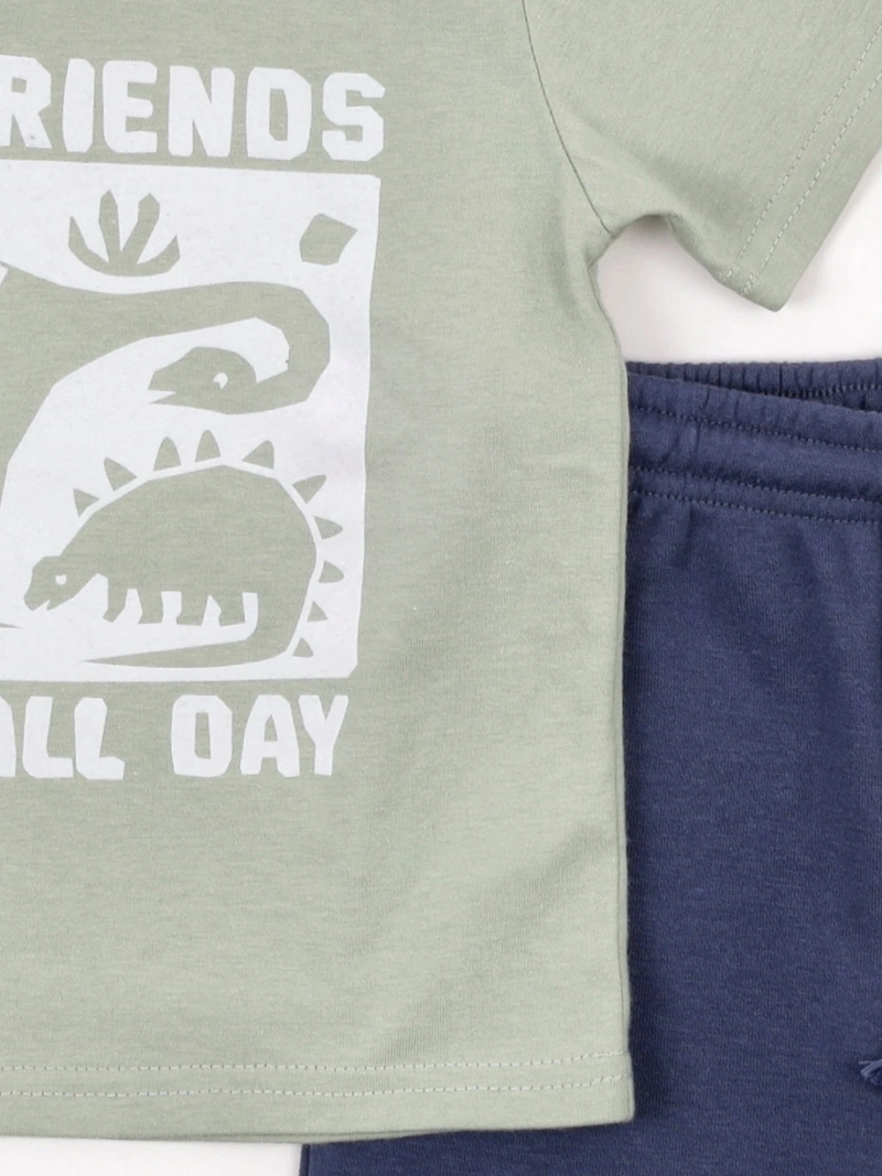 CONJUNTO POLERA + SHORT NIÑO BABY HARVEST ALGODÓN  - 5