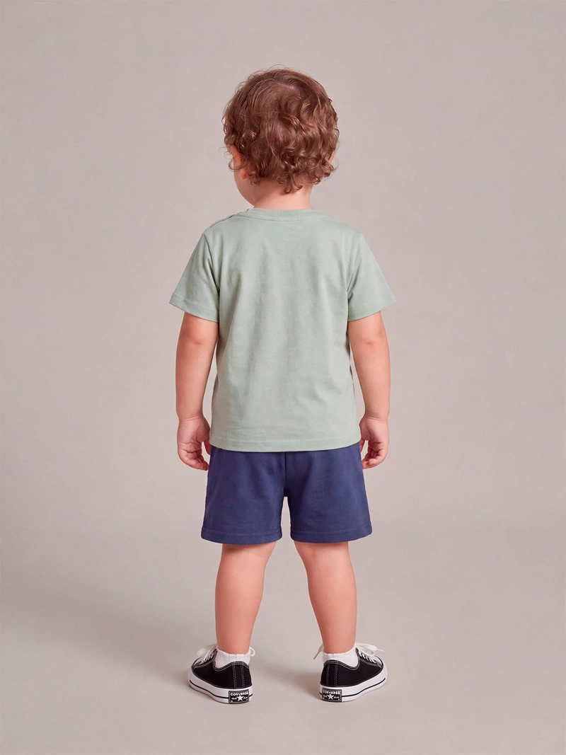 CONJUNTO POLERA + SHORT NIÑO BABY HARVEST ALGODÓN  - 2
