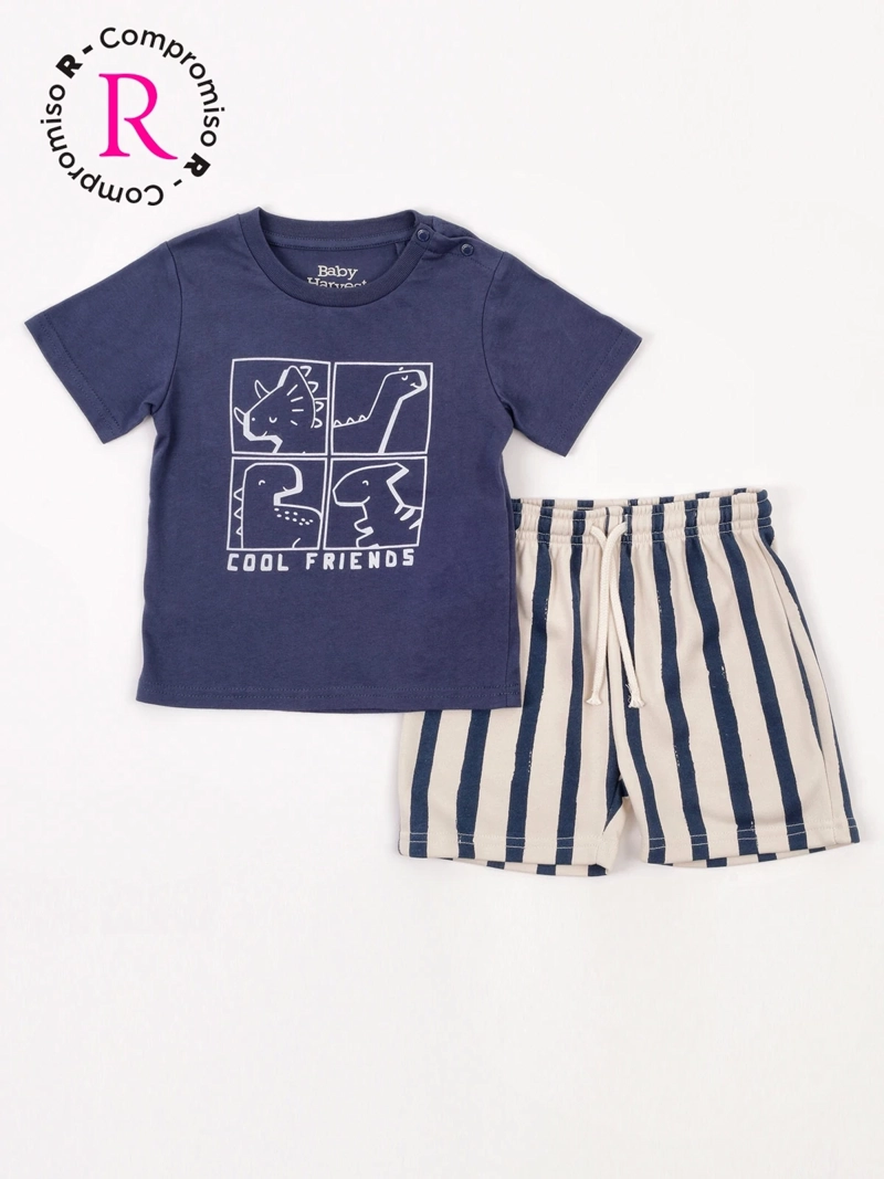 CONJUNTO POLERA + SHORT NIÑO BABY HARVEST ALGODÓN  - 3