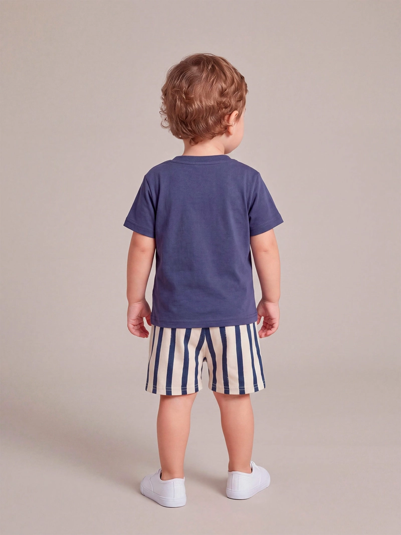 CONJUNTO POLERA + SHORT NIÑO BABY HARVEST ALGODÓN  - 2