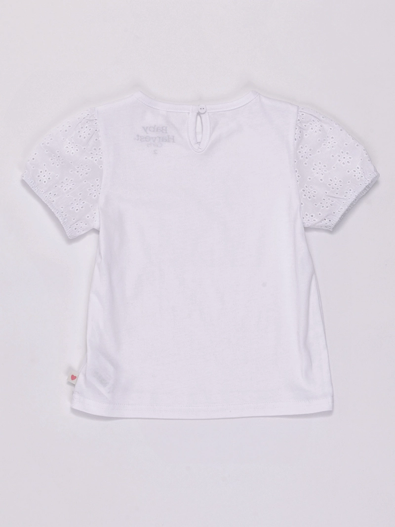 POLERA NIÑA BABY HARVEST MANGA CORTA ALGODÓN BRODERIE  - 2