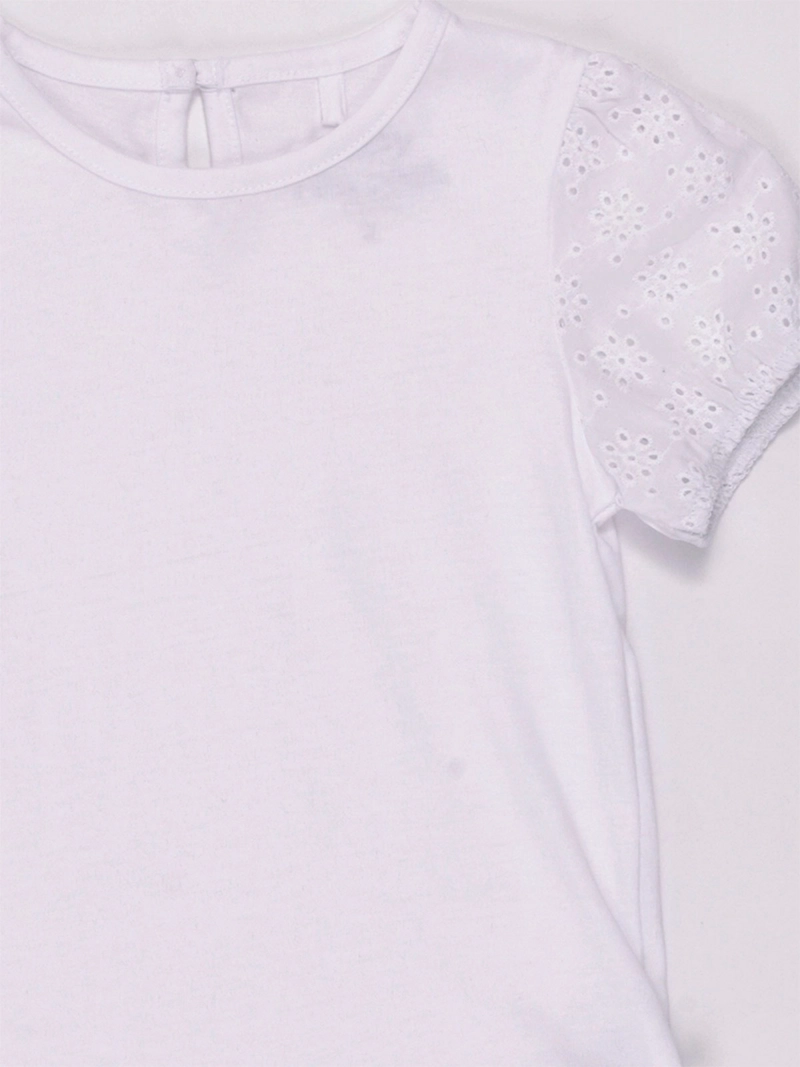POLERA NIÑA BABY HARVEST MANGA CORTA ALGODÓN BRODERIE  - 5