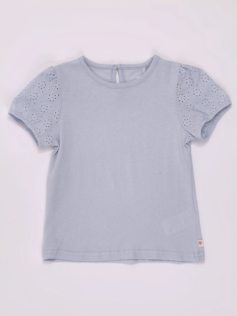 POLERA NIÑA BABY HARVEST MANGA CORTA ALGODÓN BRODERIE
