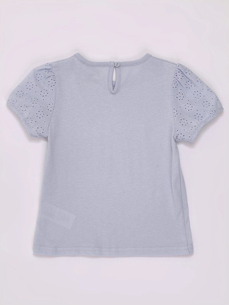 POLERA NIÑA BABY HARVEST MANGA CORTA ALGODÓN BRODERIE  - 2