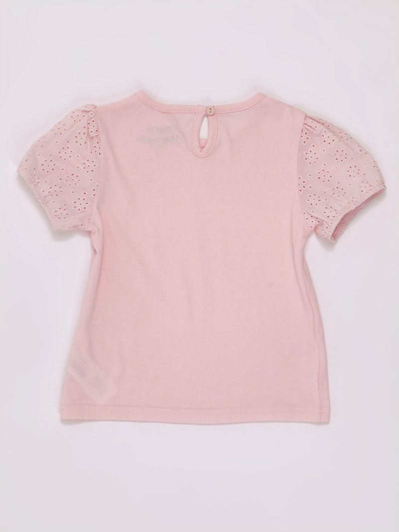 POLERA NIÑA BABY HARVEST MANGA CORTA ALGODÓN BRODERIE  - 2