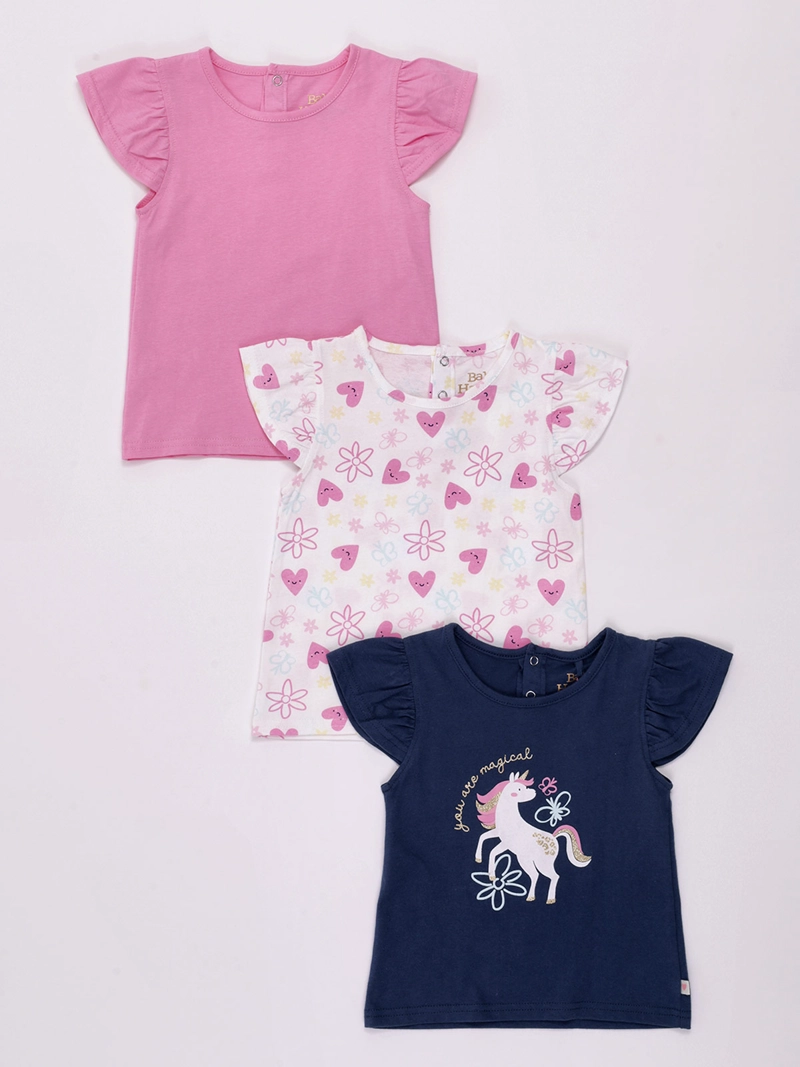 PACK X3 POLERAS NIÑA BABY HARVEST ALGODÓN SIN MANGAS