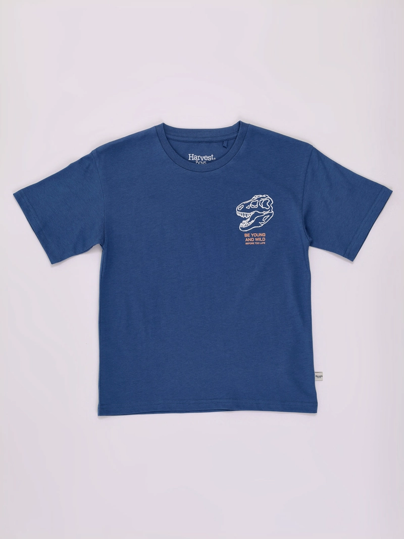POLERA NIÑO HARVEST MANGA CORTA ALGODÓN PRINT ESPALDA