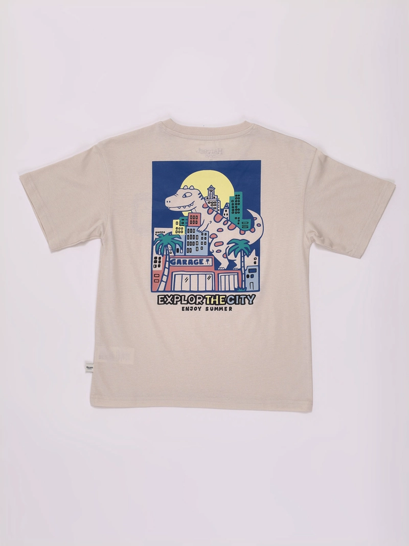 POLERA NIÑO HARVEST MANGA CORTA ALGODÓN PRINT ESPALDA - 2