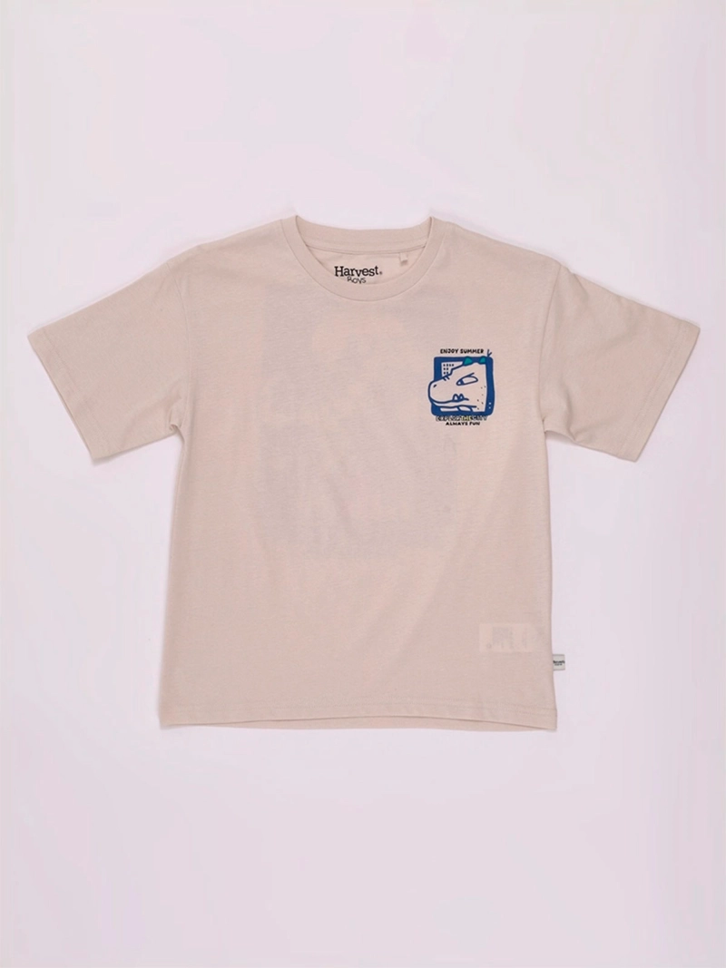 POLERA NIÑO HARVEST MANGA CORTA ALGODÓN PRINT ESPALDA - 3