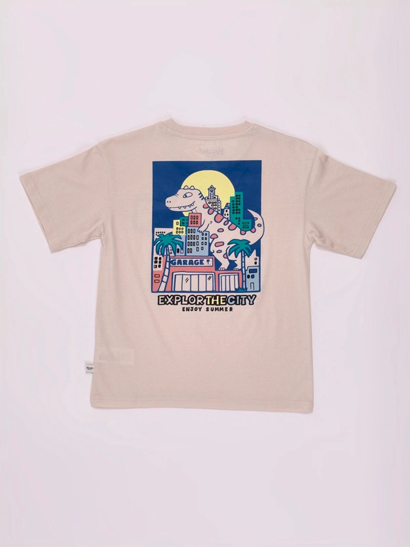 POLERA NIÑO HARVEST MANGA CORTA ALGODÓN PRINT ESPALDA - 4