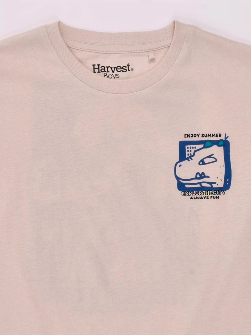 POLERA NIÑO HARVEST MANGA CORTA ALGODÓN PRINT ESPALDA - 5