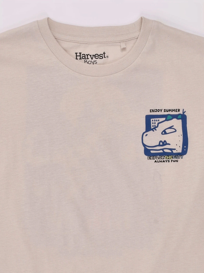 POLERA NIÑO HARVEST MANGA CORTA ALGODÓN PRINT ESPALDA - 3