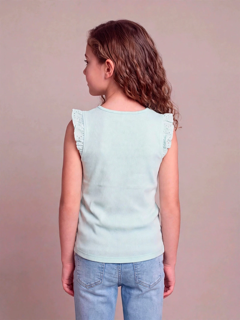 POLERA NIÑA HARVEST ALGODÓN SIN MANGAS RIB - 2