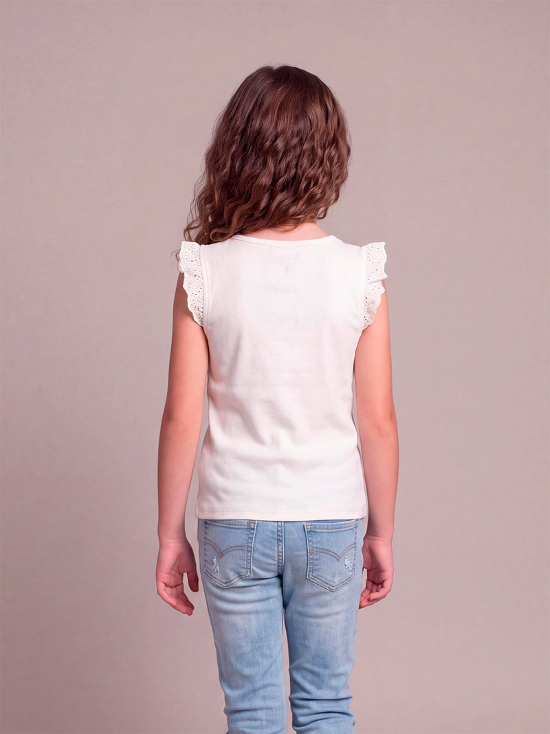 POLERA NIÑA HARVEST ALGODÓN SIN MANGAS RIB - 2