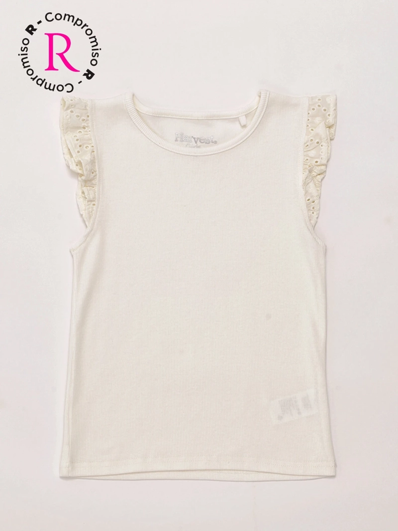 POLERA NIÑA HARVEST ALGODÓN SIN MANGAS RIB - 3