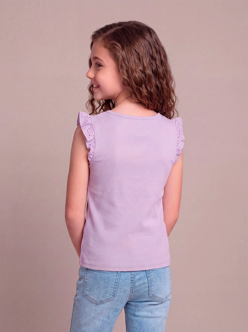 POLERA NIÑA HARVEST ALGODÓN SIN MANGAS RIB - 2