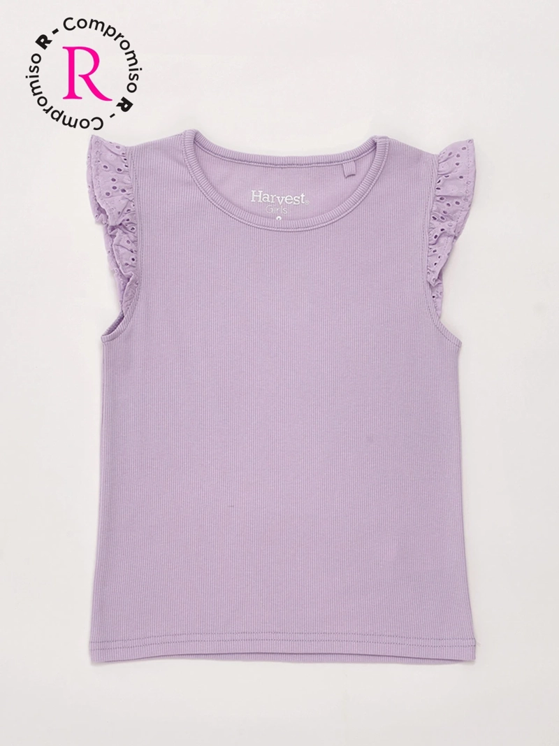 POLERA NIÑA HARVEST ALGODÓN SIN MANGAS RIB - 3