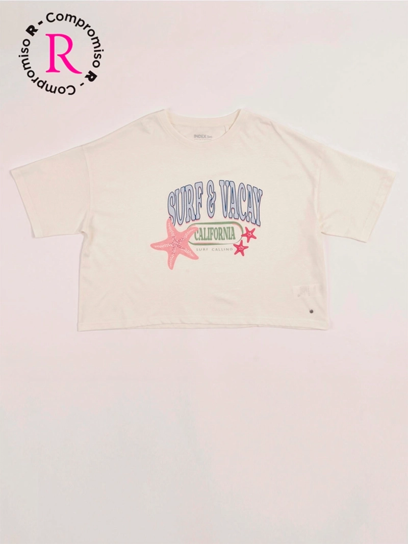 POLERA NIÑA INDEX TEEN ALGODÓN MANGA CORTA LENTEJUELAS - 3