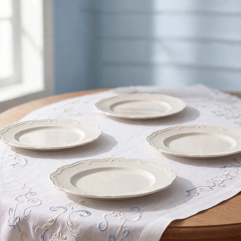 SET X4 PLATO ENSALADA/POSTRE RIPLEY HOME CLASSIC COLLECTION BLANCO - 1
