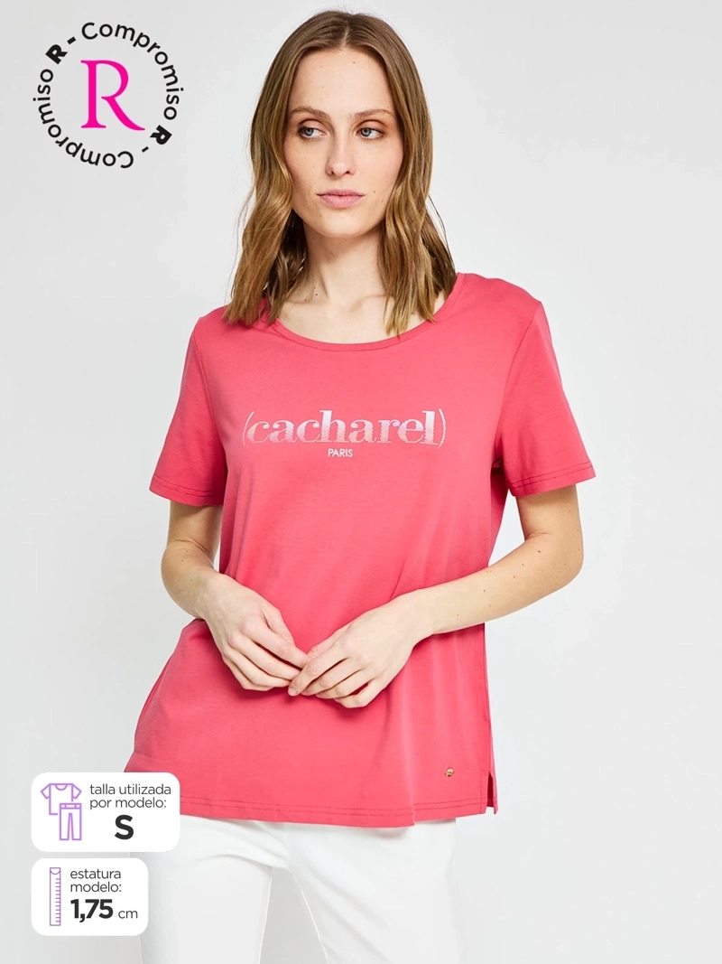 POLERA MUJER CACHAREL ALGODÓN MANGA CORTA