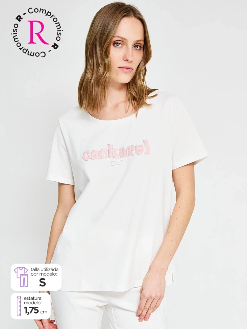 POLERA MUJER CACHAREL ALGODÓN MANGA CORTA
