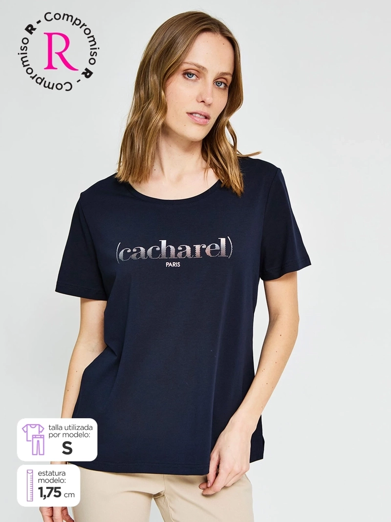 POLERA MUJER CACHAREL ALGODÓN MANGA CORTA