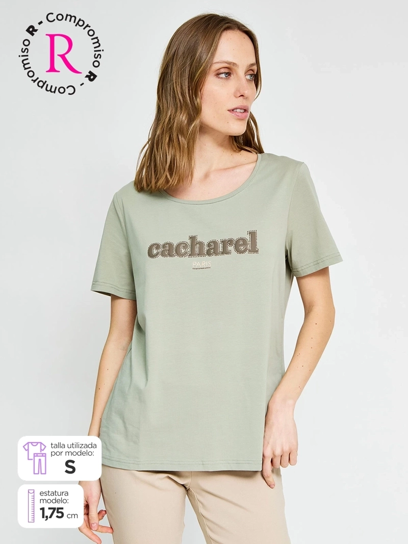 POLERA MUJER CACHAREL ALGODÓN MANGA CORTA