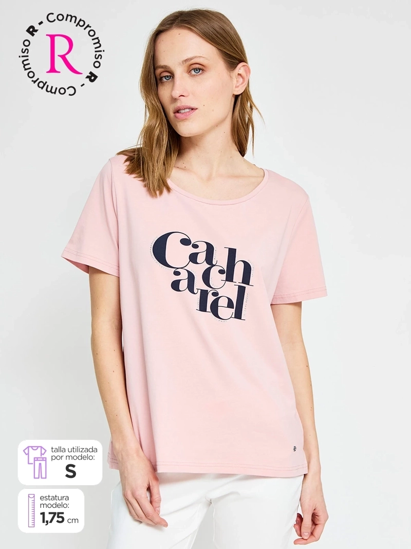 POLERA MUJER CACHAREL ALGODÓN MANGA CORTA
