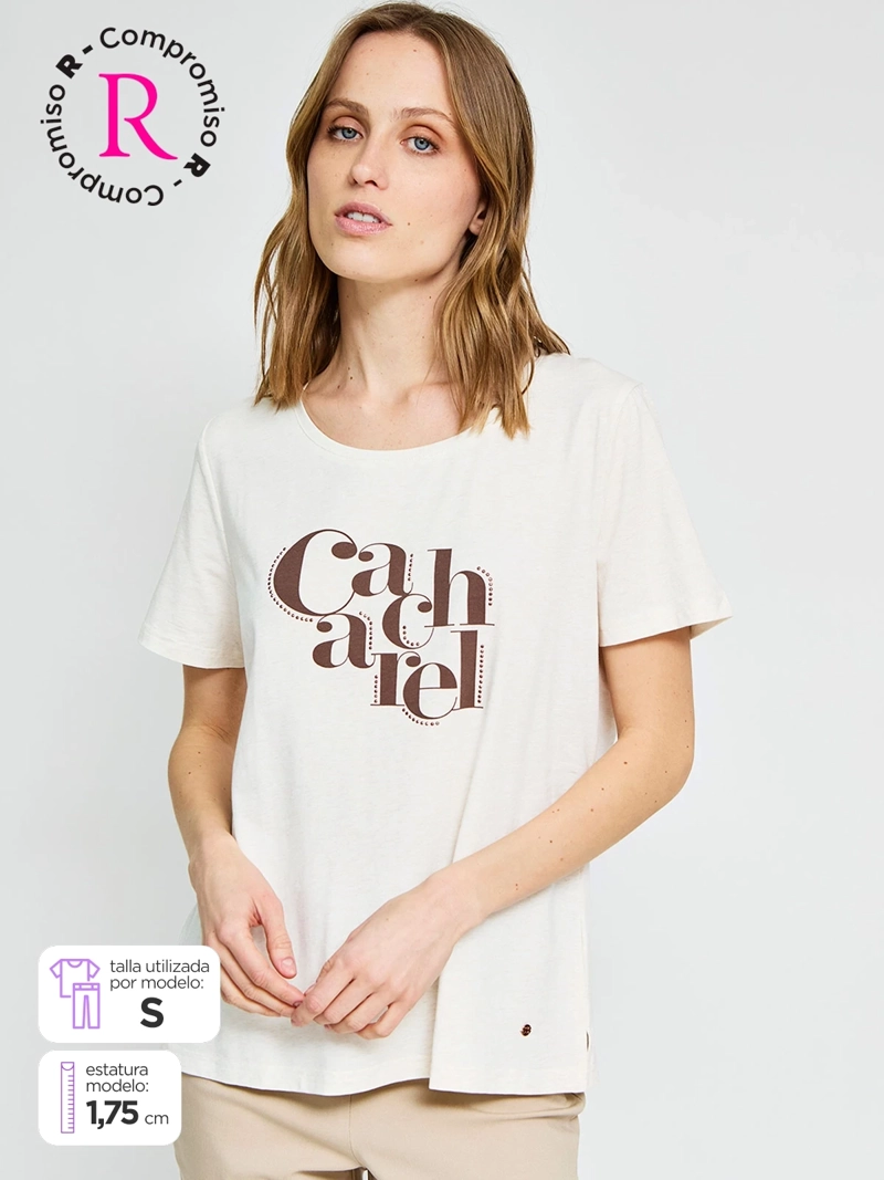 POLERA MUJER CACHAREL ALGODÓN MANGA CORTA - 1
