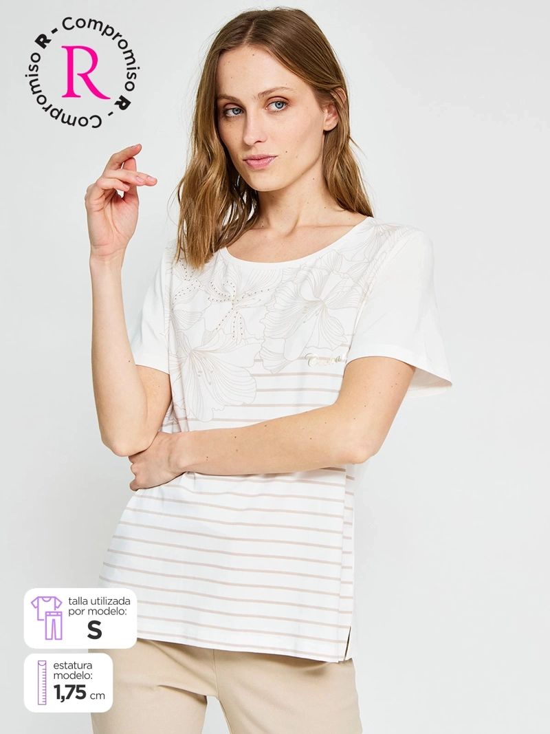 POLERA MUJER CACHAREL ALGODÓN MANGA CORTA - 1