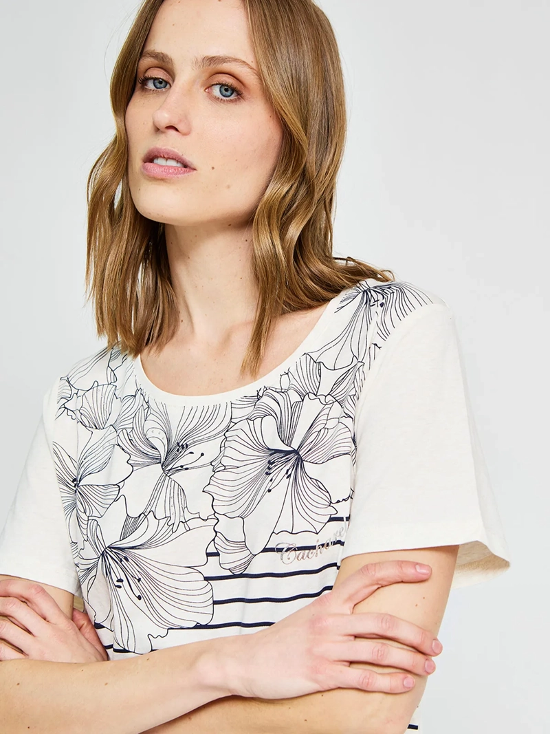 POLERA MUJER CACHAREL ALGODÓN MANGA CORTA - 3