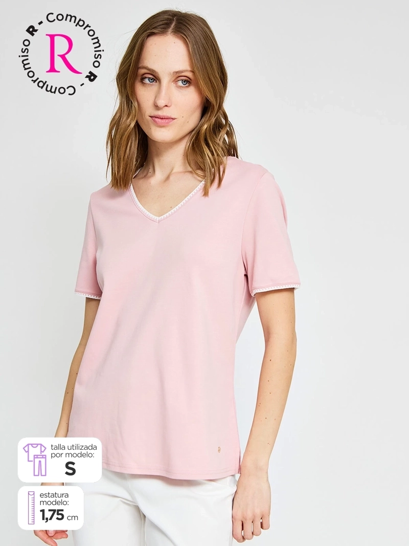 POLERA MUJER CACHAREL ALGODÓN MANGA CORTA - 1