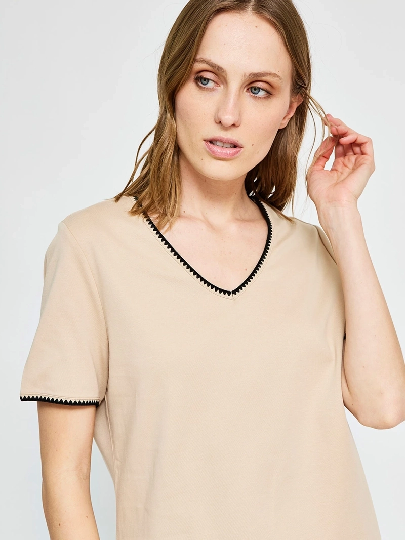 POLERA MUJER CACHAREL ALGODÓN MANGA CORTA - 3