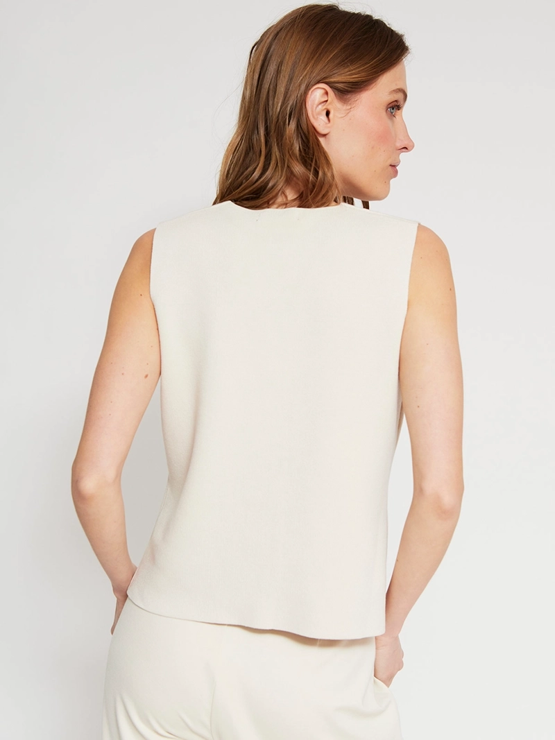 SWEATER MUJER CACHAREL SIN MANGAS BOTONES - 2