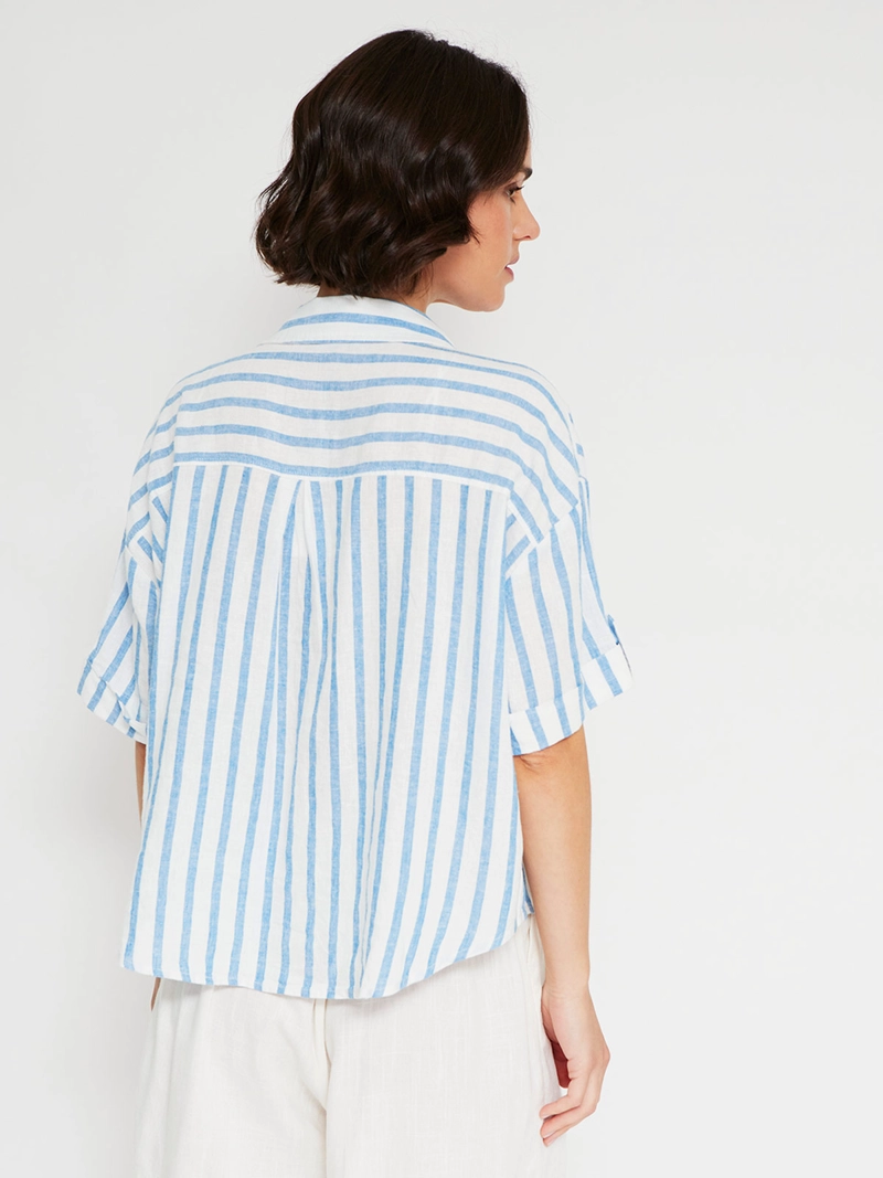 BLUSA MUJER MARQUIS LINO MANGA CORTA - 2