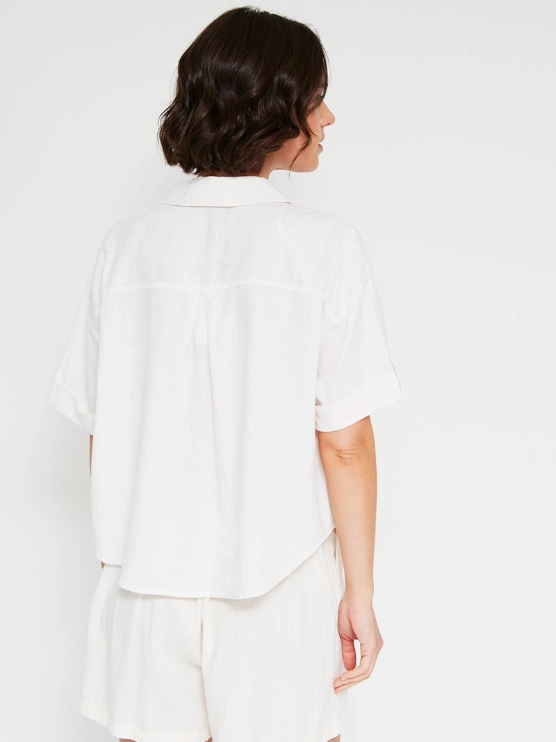 BLUSA MUJER MARQUIS LINO MANGA CORTA - 2