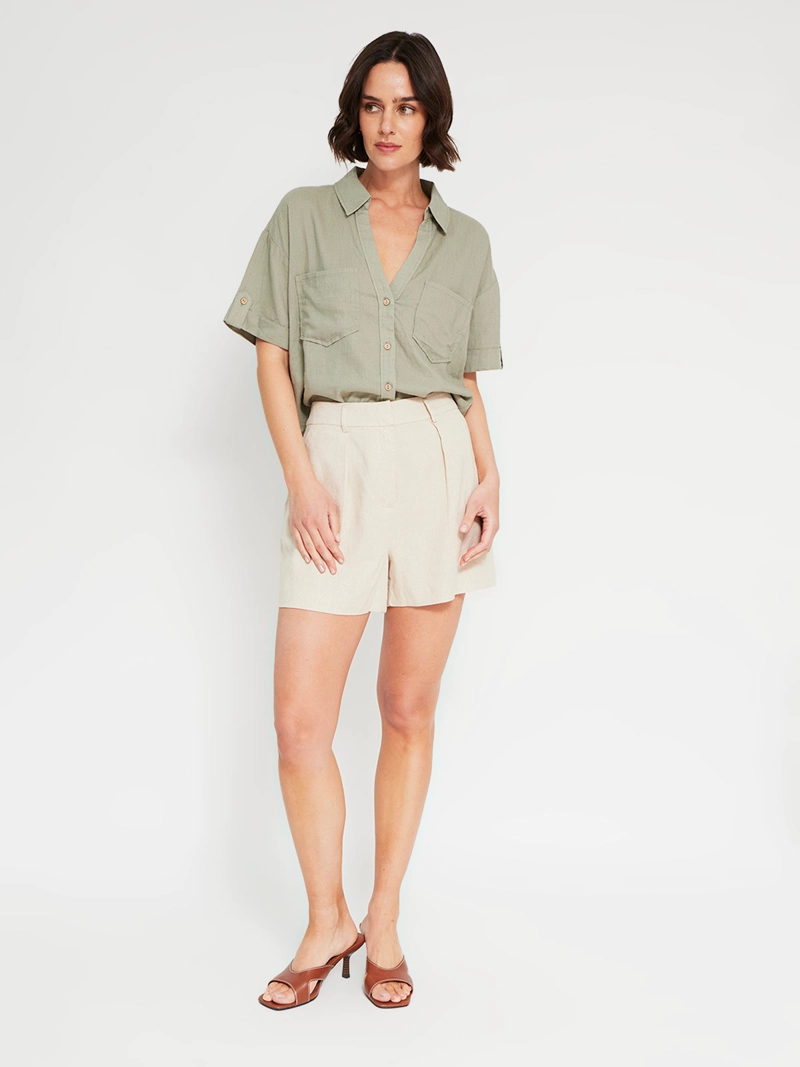 BLUSA MUJER MARQUIS LINO MANGA CORTA - 4
