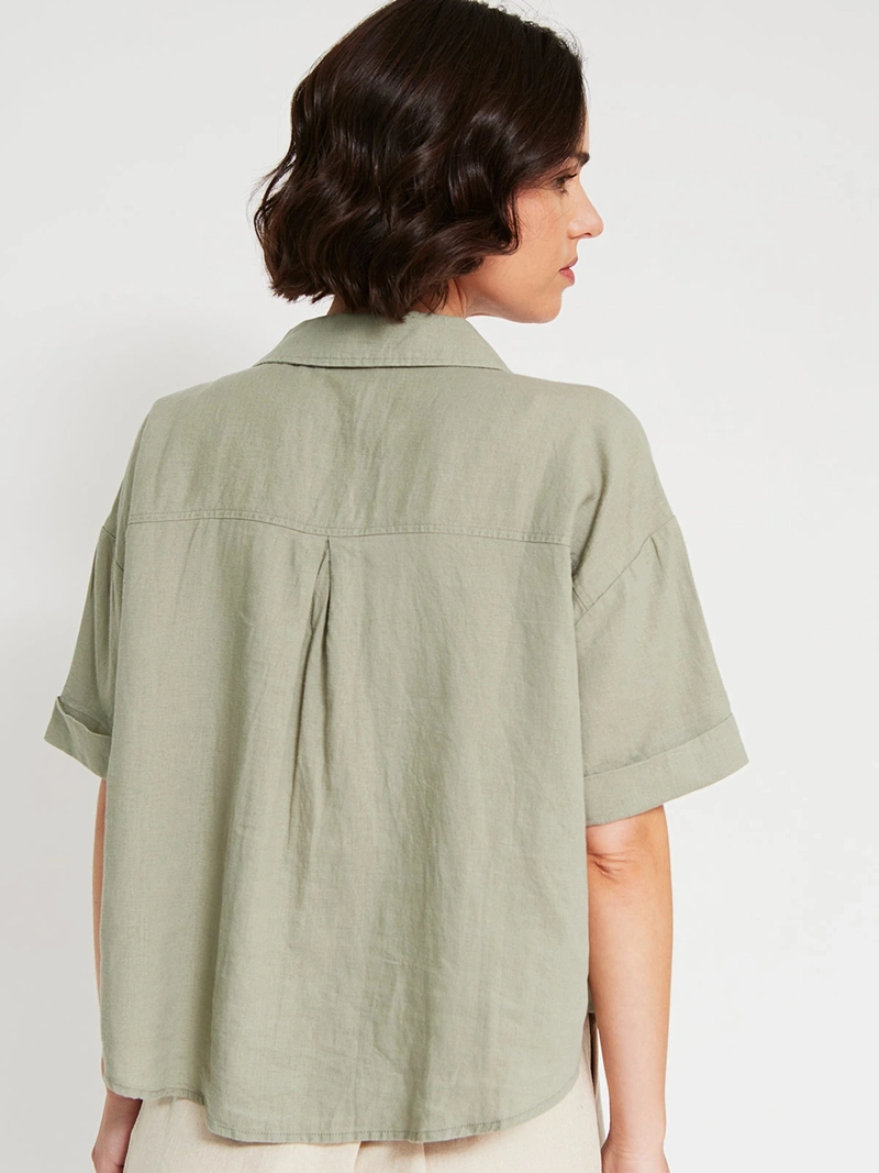 BLUSA MUJER MARQUIS LINO MANGA CORTA - 2
